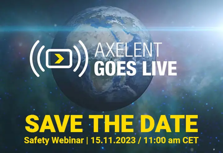 SAVE THE DATE - Axelent Safety Webinar 15 november om CET 11:00 uur.  SAVE THE DATE - Axelent Safety Webinar 15 november om CET 11:00 uur.